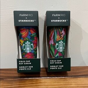 NWT Starbucks × Farm Rio Key Chain Bundle Of 2